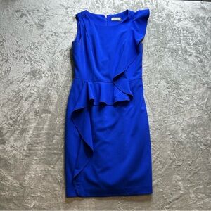 Calvin Klein Blue Ruffle Dress